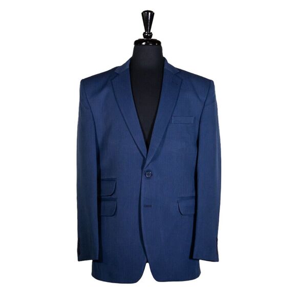 Chiragh Apparel Other - Mens Blazer Blue Striped 100% Cotton Casual Formal Jacket Wedding Sport Coat 42R